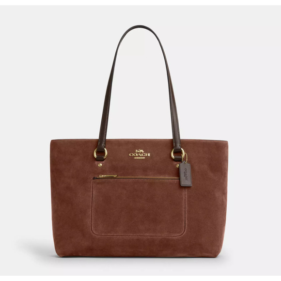 COACH CCC77 Station Tote Bag suede/Im/Vintage Brown - Picture 1 of 13